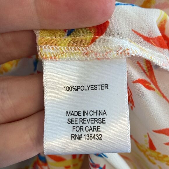 Modcloth Multicolor Be Buzzworthy Sheer Button Down Long Sleeve Blouse Size L - Picture 7 of 8